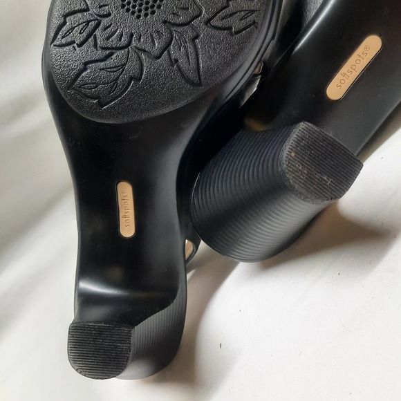 NWOB Softspots Neima pillow top technology Black Leather comfort Sandal. 9.5 - Picture 10 of 10